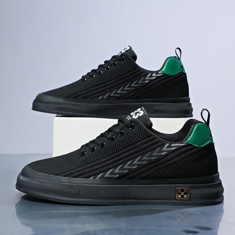 Flying Woven Skate Shoes Mesh Wear-resistant Sports Leisure Invisible Height Increasing Insole Men - DM Otaku Shop