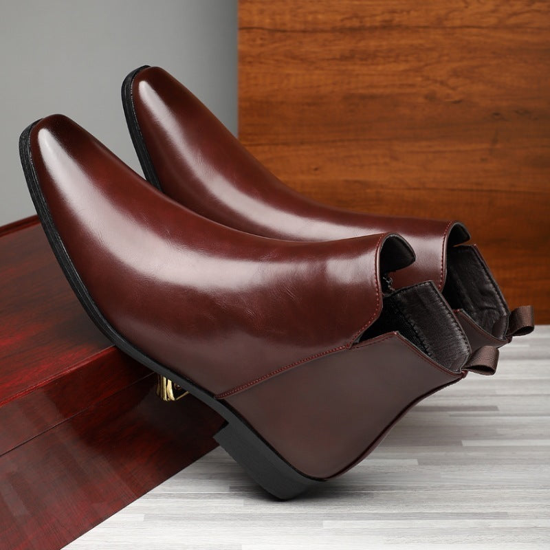 Plus Size High-top Leather Boots Men - DM Otaku Shop