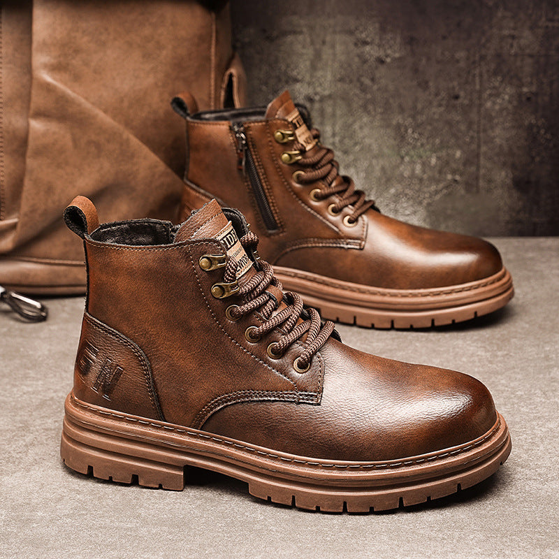 New Trendy Autumn And Winter High-top American Vintage Work Boots - DM Otaku Shop