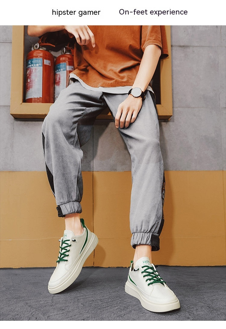 Men's Spring And Autumn Leather Casual Sneakers - DM Otaku Shop