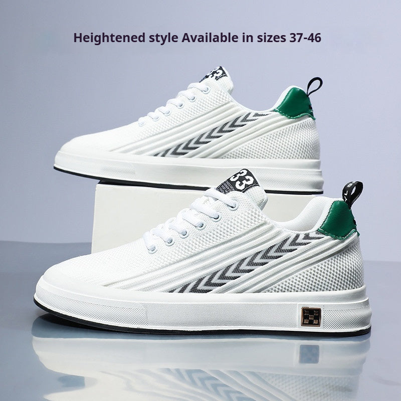 Flying Woven Skate Shoes Mesh Wear-resistant Sports Leisure Invisible Height Increasing Insole Men - DM Otaku Shop