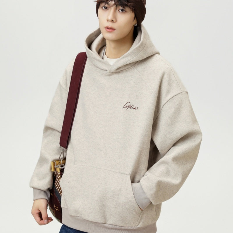 Split Structure Contrast Color Embroidered Fashion Brand Loose Hoodie Coat - DM Otaku Shop