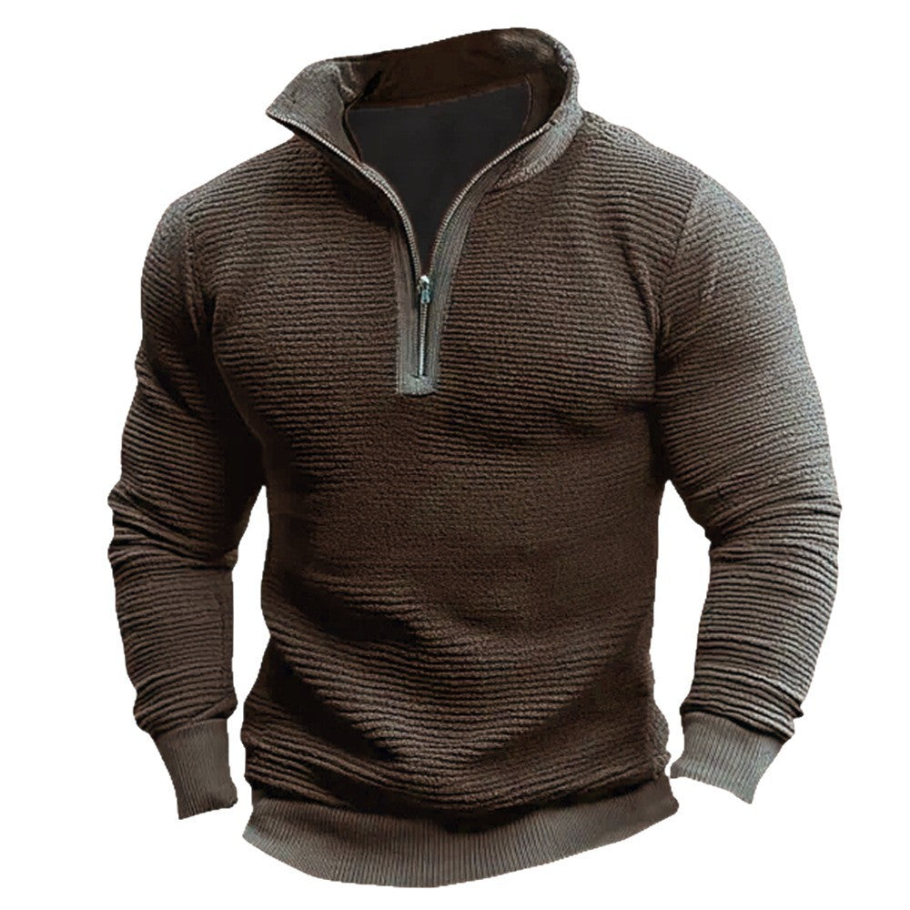Men's Coat Contrast Color Zipper Casual Sweatshirt - DM Otaku Shop