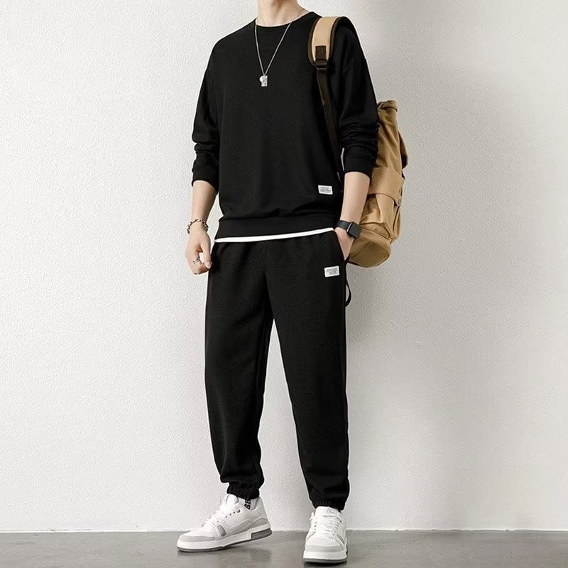 Long-sleeved Sweater Trousers Waffle Leisure Sports Student - DM Otaku Shop