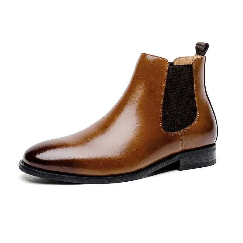 British Retro Chelsea Men's Shoes Leather Short Boots Fleece-lined - DM Otaku Shop