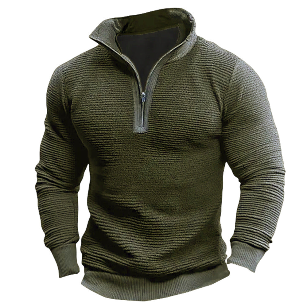 Men's Coat Contrast Color Zipper Casual Sweatshirt - DM Otaku Shop