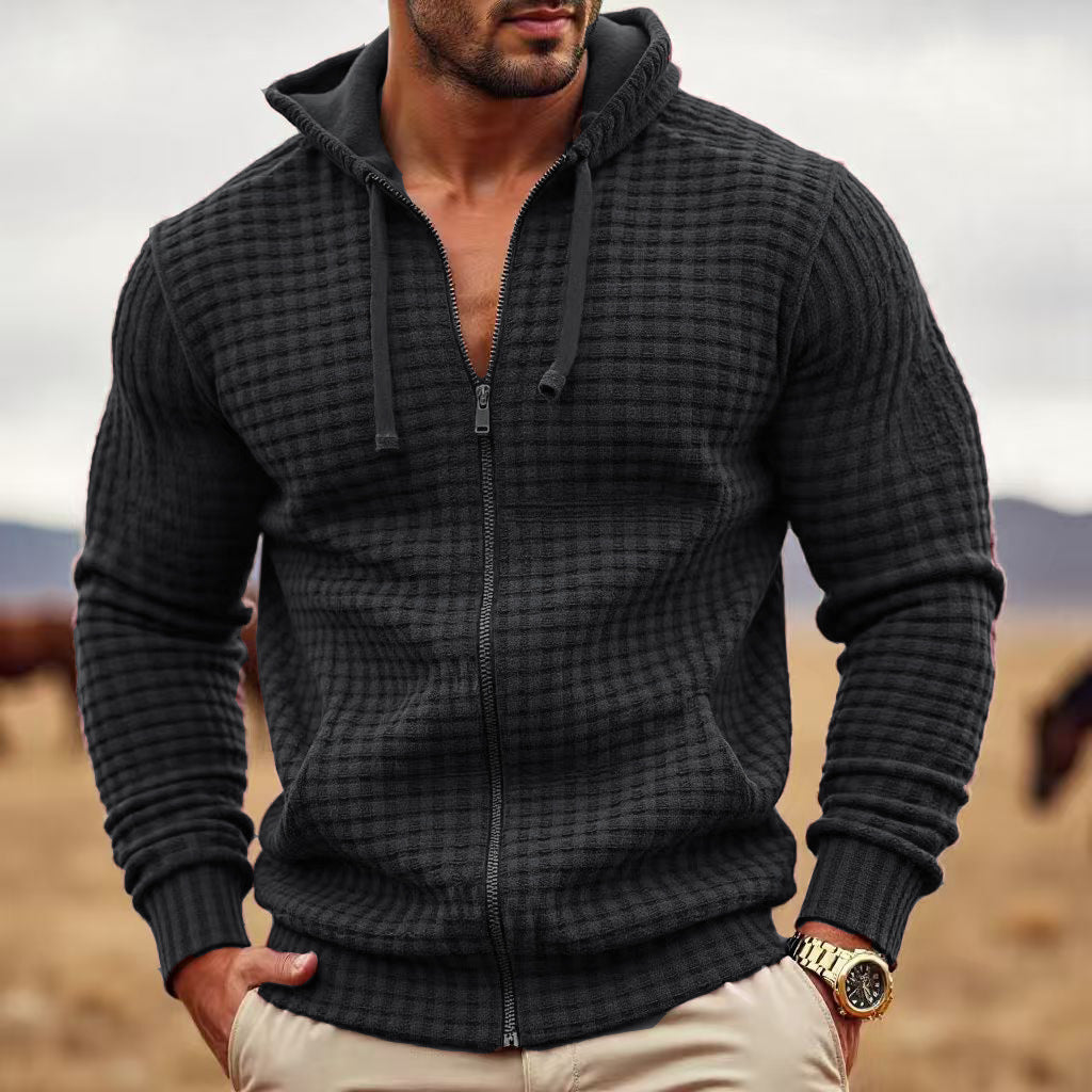 Men's Coat Contrast Color Zipper Casual Sweatshirt - DM Otaku Shop