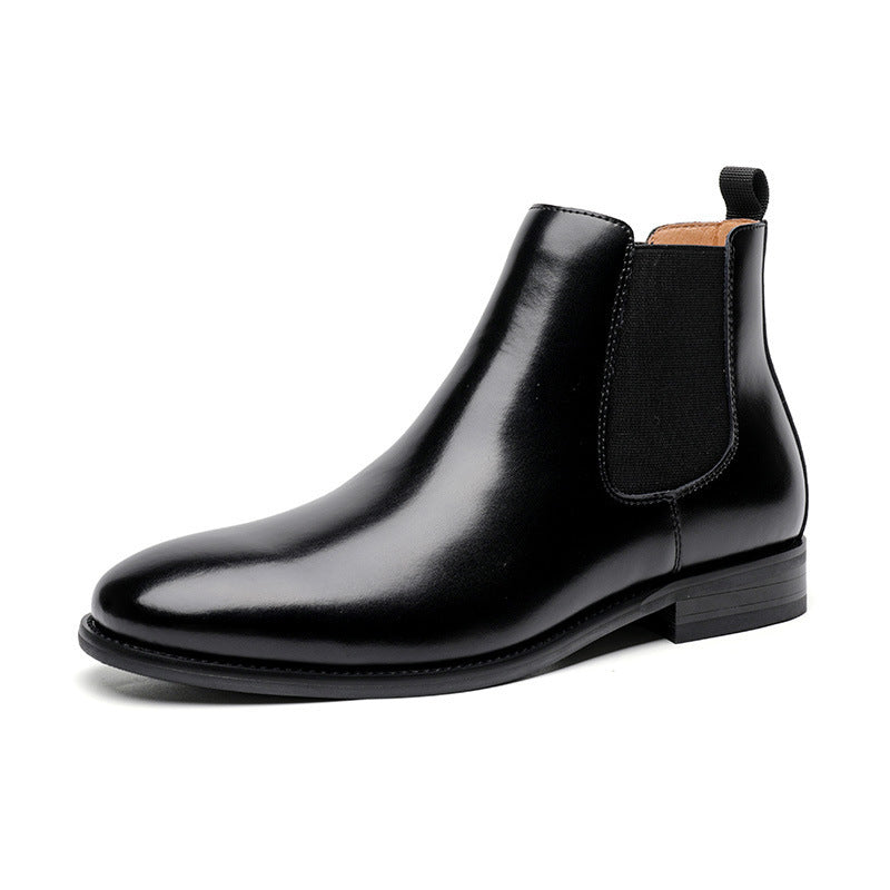British Retro Chelsea Men's Shoes Leather Short Boots Fleece-lined - DM Otaku Shop
