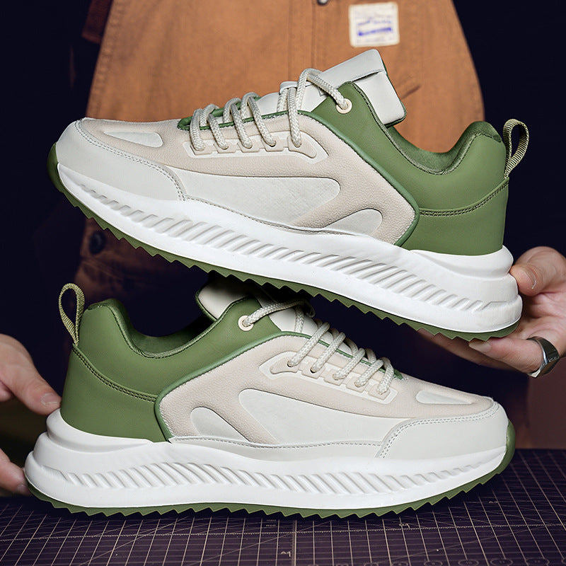 Men's Platform Lightweight Soft Sole Sports Leather Casual Sneakers - DM Otaku Shop