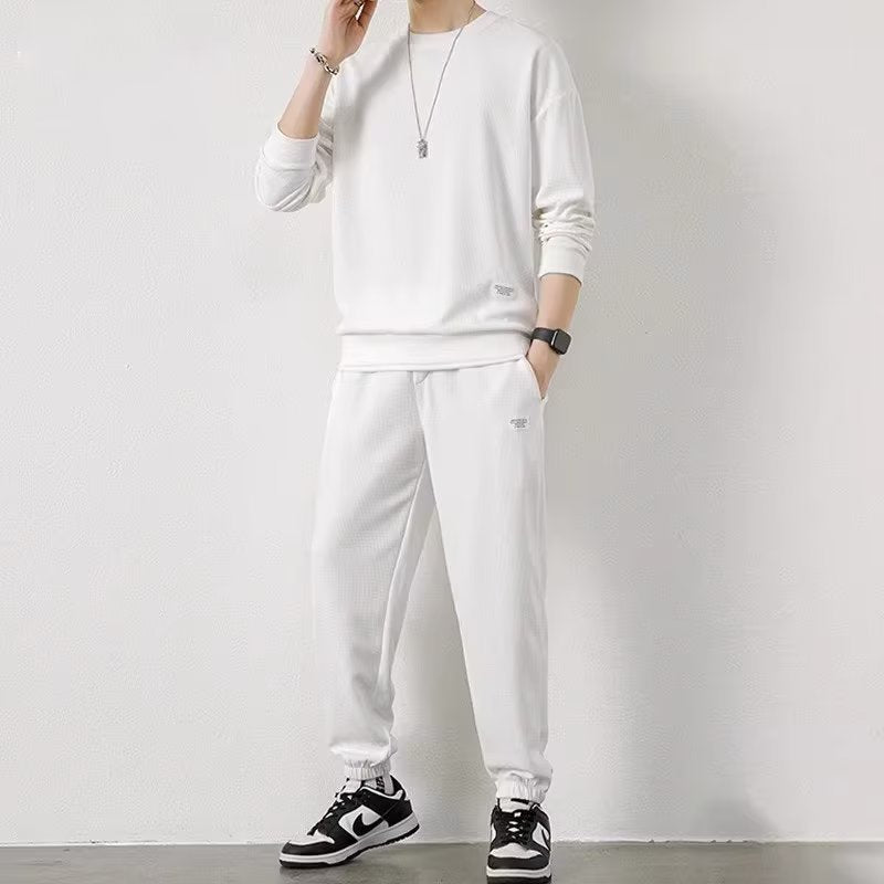 Long-sleeved Sweater Trousers Waffle Leisure Sports Student - DM Otaku Shop