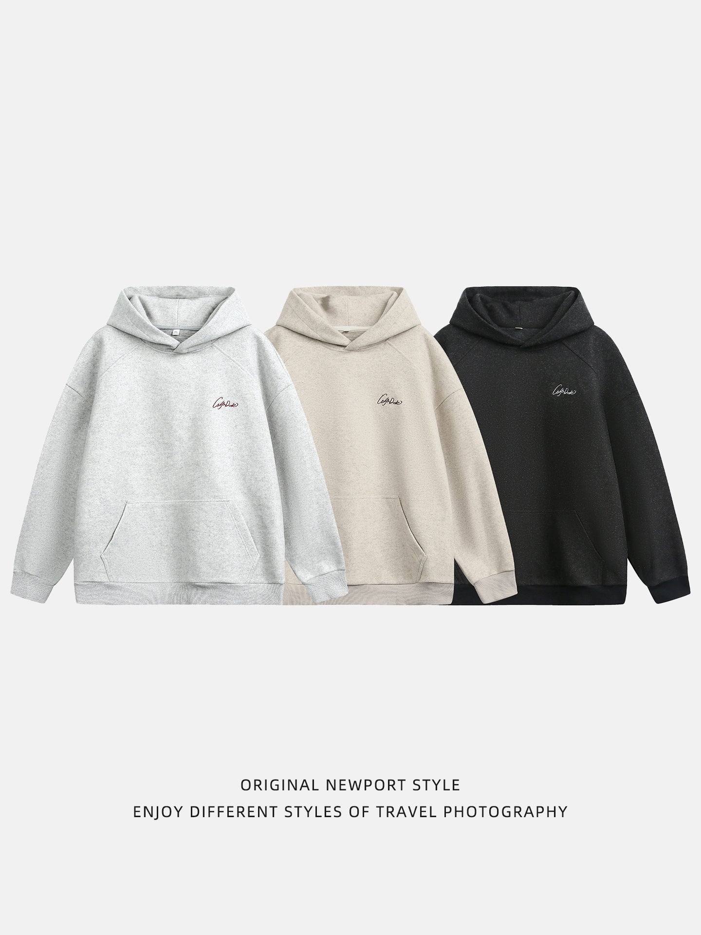 Split Structure Contrast Color Embroidered Fashion Brand Loose Hoodie Coat - DM Otaku Shop