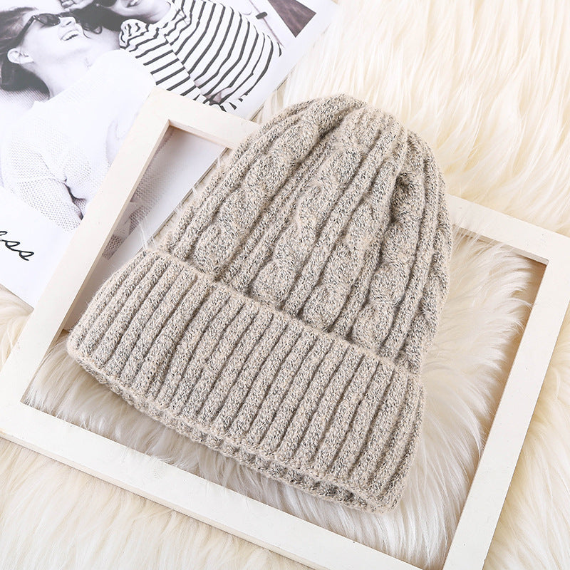 Winter Mohair Women Fleece Knitted Beanie - DM Otaku Shop