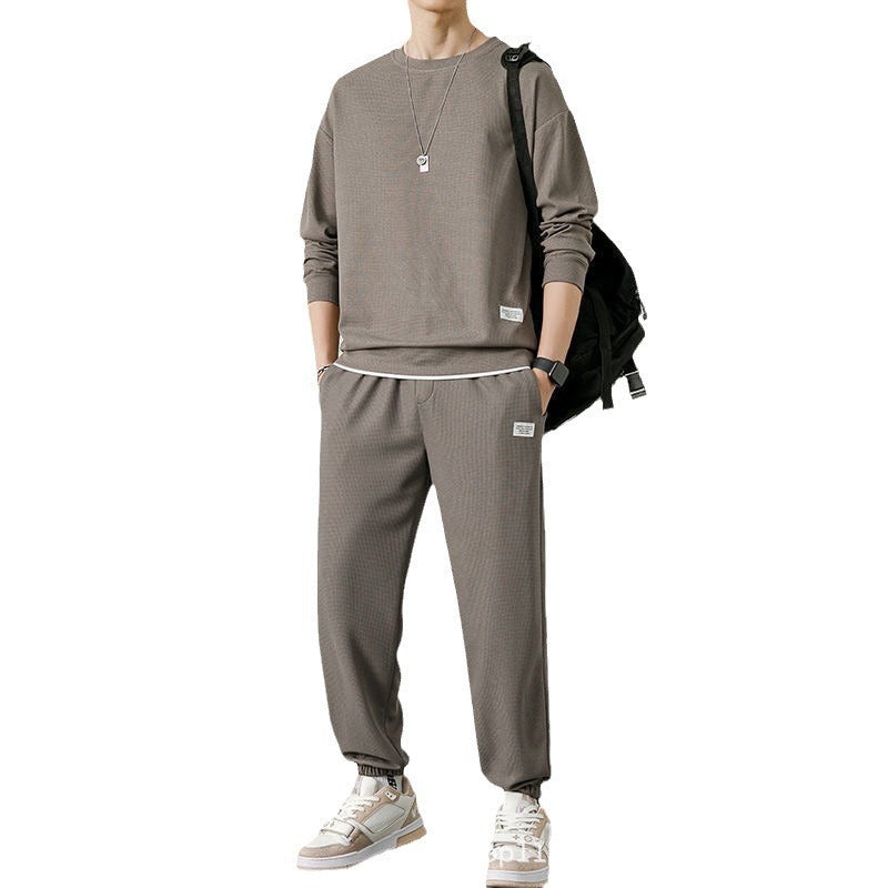 Long-sleeved Sweater Trousers Waffle Leisure Sports Student - DM Otaku Shop