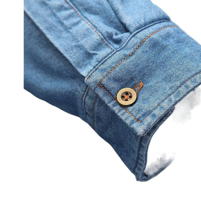 Men's Long-sleeved Coat Denim Shirt