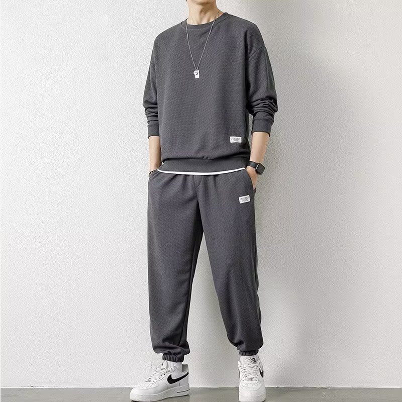 Long-sleeved Sweater Trousers Waffle Leisure Sports Student - DM Otaku Shop