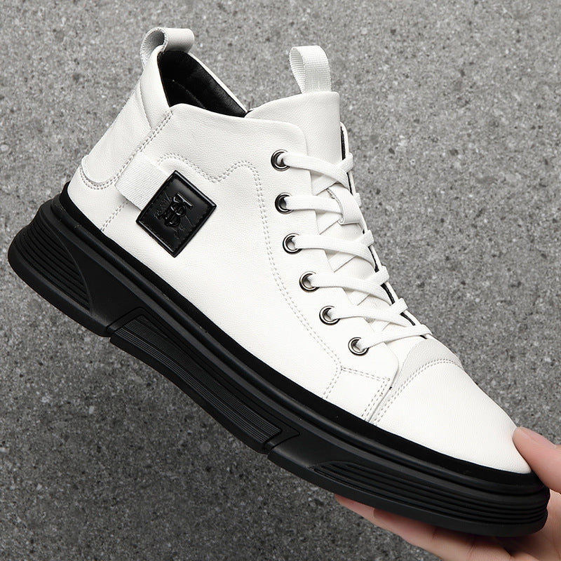 High-top Men's Shoes Winter Men's Leather Shoes Leather Casual - DM Otaku Shop