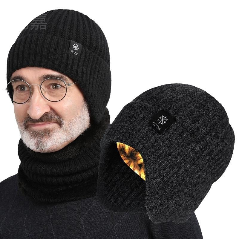 Middle-aged And Elderly People's Hats Men's Winter Warm Wool Hat Ear Protection - DM Otaku Shop