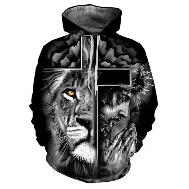 Men's Hooded 3D Digital Printing Sweater