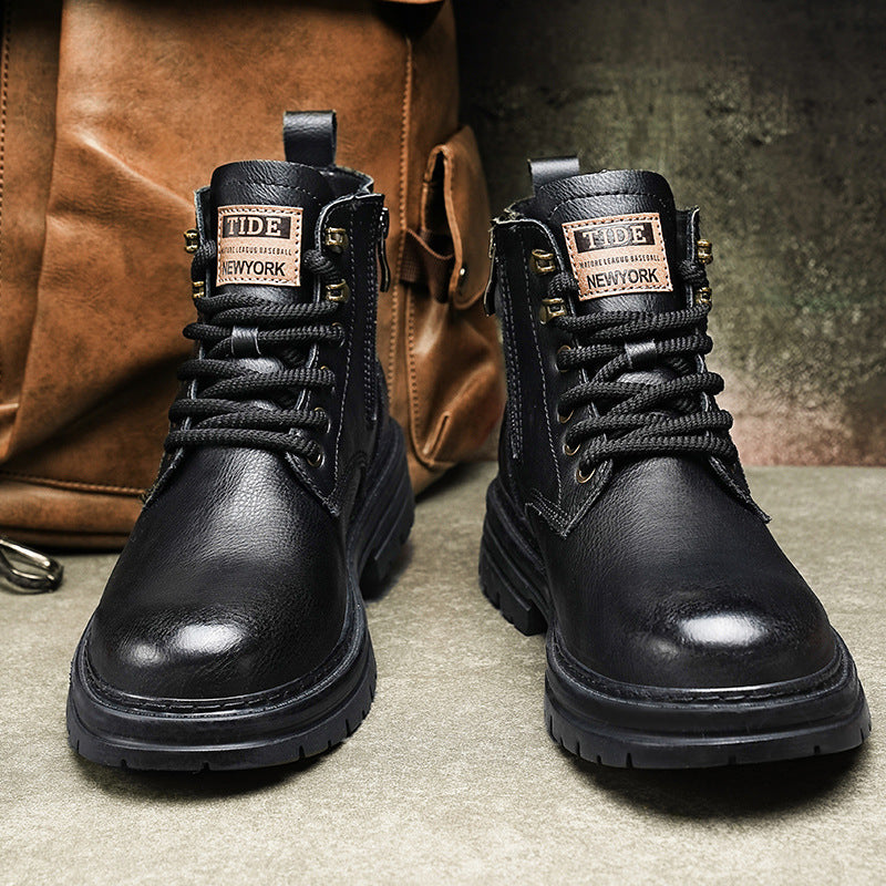 New Trendy Autumn And Winter High-top American Vintage Work Boots - DM Otaku Shop