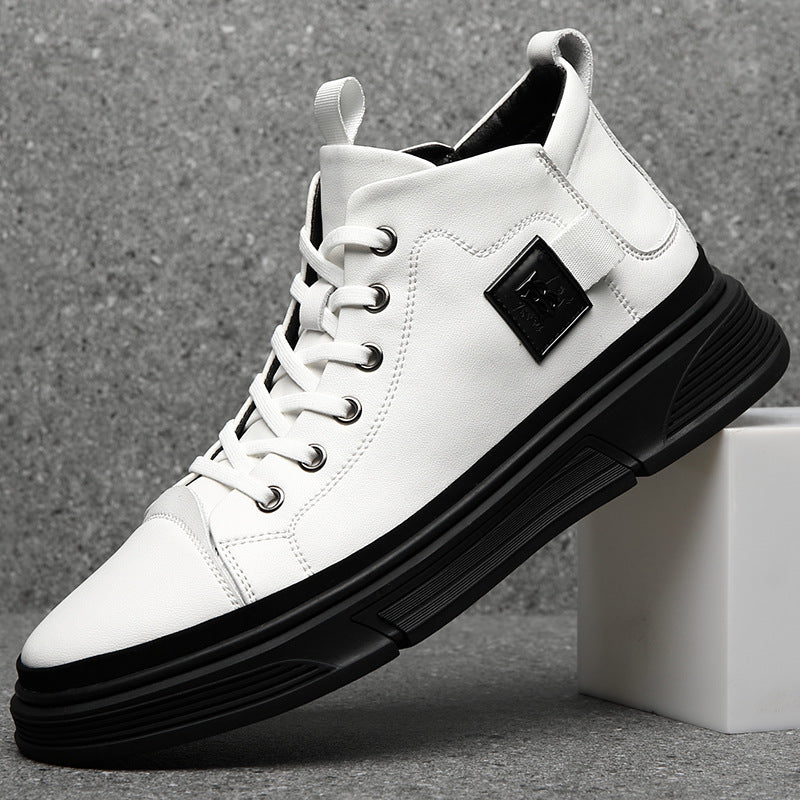 High-top Men's Shoes Winter Men's Leather Shoes Leather Casual - DM Otaku Shop