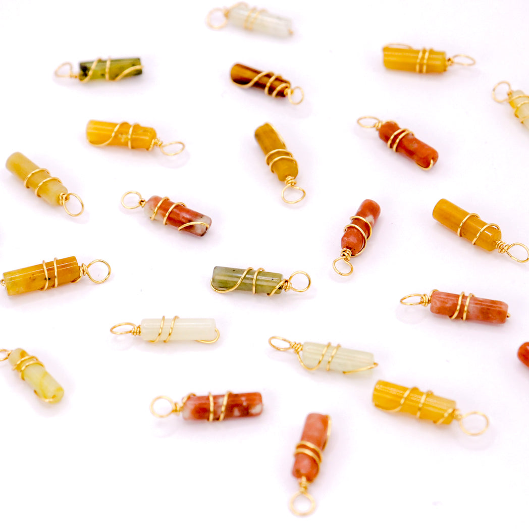 Pendentif | Mini piliers en Jade "Fleurs de prunier" - DM Otaku Shop