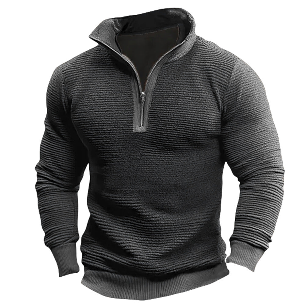 Men's Coat Contrast Color Zipper Casual Sweatshirt - DM Otaku Shop