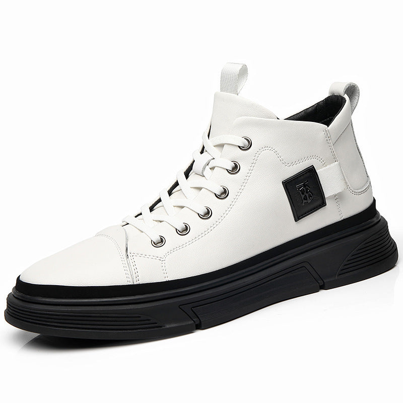 High-top Men's Shoes Winter Men's Leather Shoes Leather Casual - DM Otaku Shop
