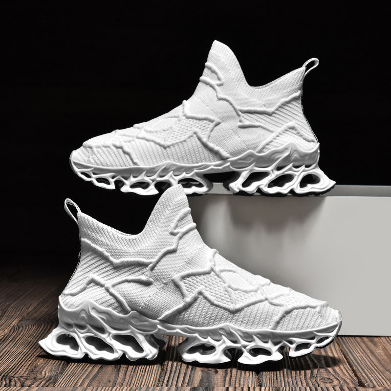 Men's Summer New Breathable Running Shoes Trendy Fashion Platform Fly Woven Mesh Casual - DM Otaku Shop