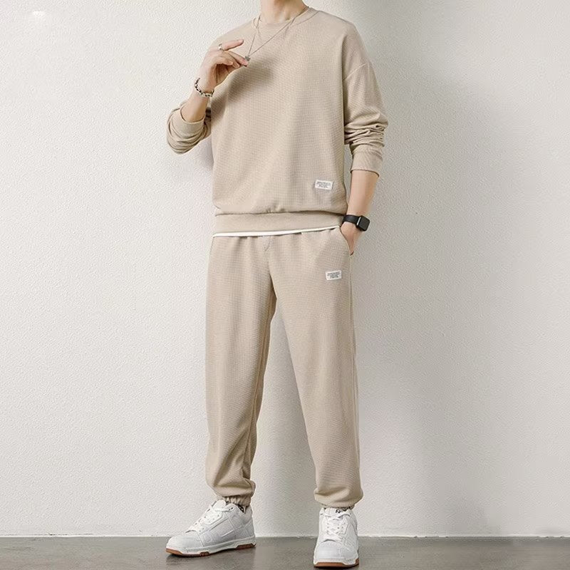 Long-sleeved Sweater Trousers Waffle Leisure Sports Student - DM Otaku Shop