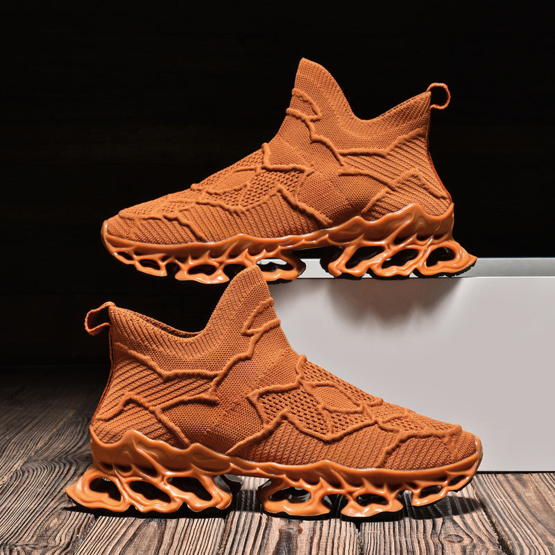 Men's Summer New Breathable Running Shoes Trendy Fashion Platform Fly Woven Mesh Casual - DM Otaku Shop