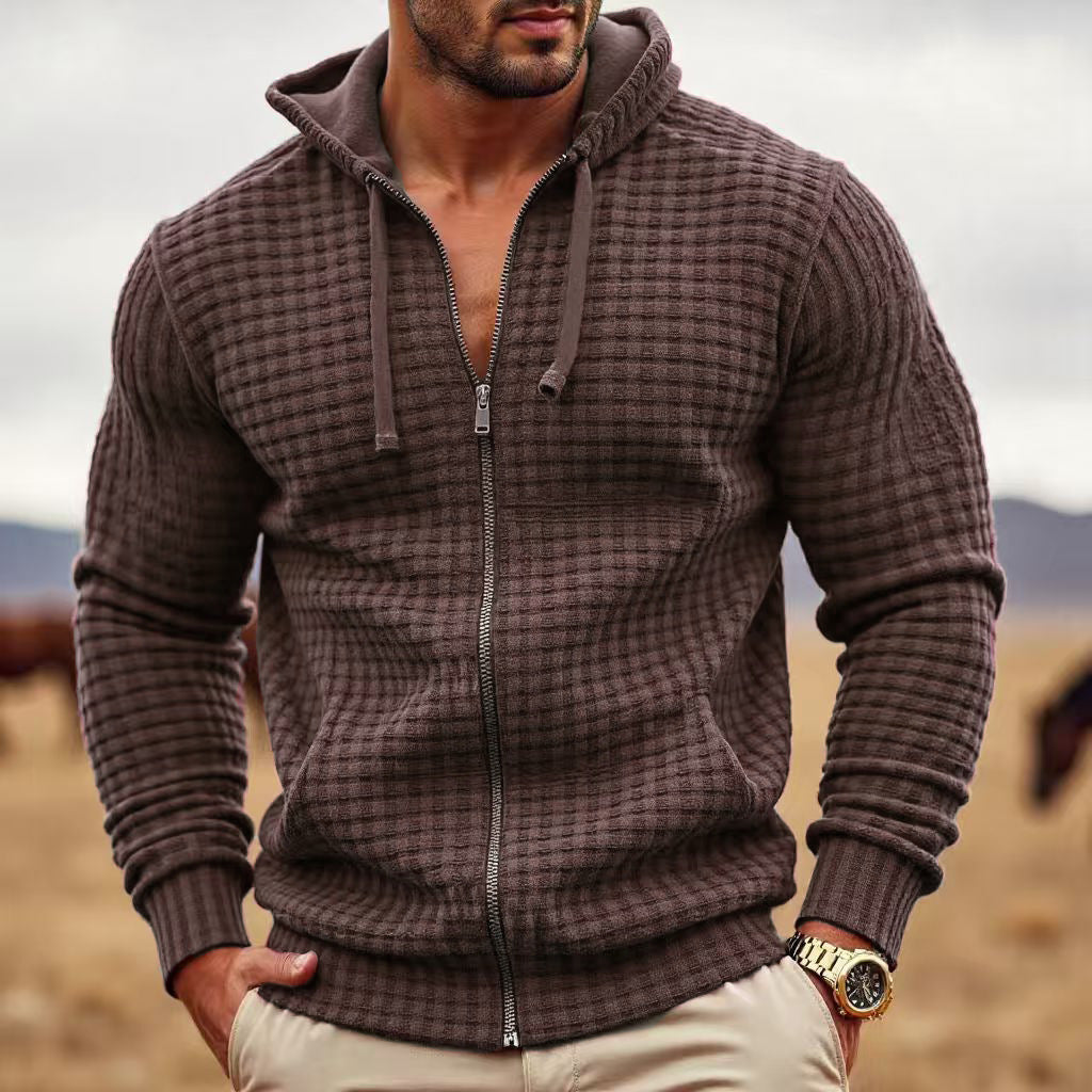 Men's Coat Contrast Color Zipper Casual Sweatshirt - DM Otaku Shop