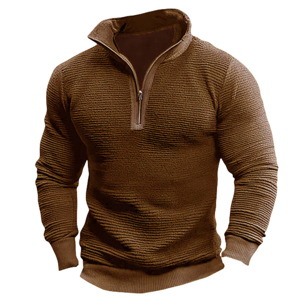 Men's Coat Contrast Color Zipper Casual Sweatshirt - DM Otaku Shop