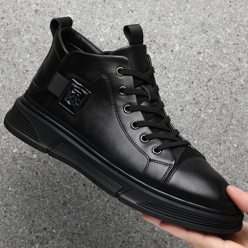 High-top Men's Shoes Winter Men's Leather Shoes Leather Casual - DM Otaku Shop