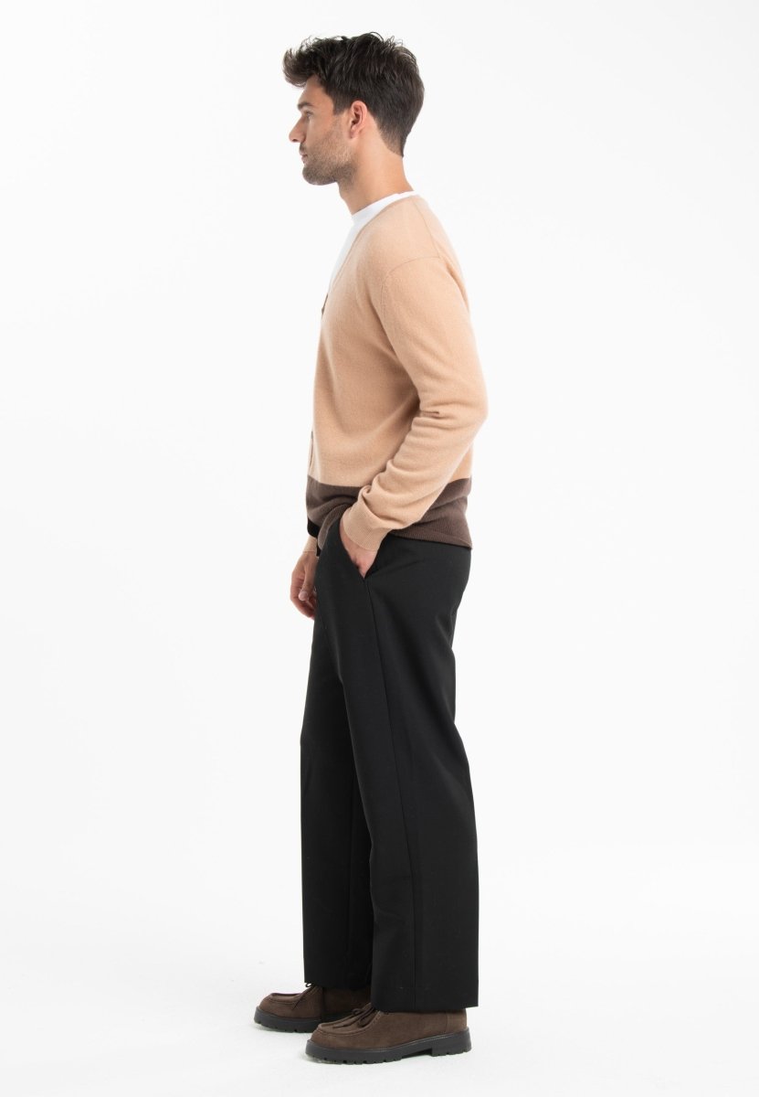 Cardigan cachemire marron/camel clair homme - GABI 6-1