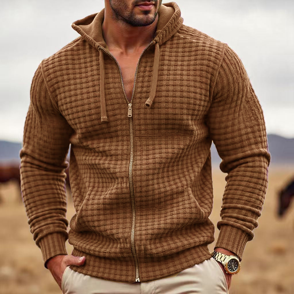 Men's Coat Contrast Color Zipper Casual Sweatshirt - DM Otaku Shop