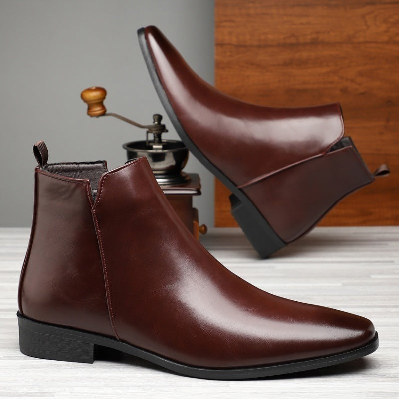 Plus Size High-top Leather Boots Men - DM Otaku Shop