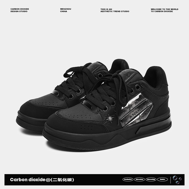Couple's Black All-match National Fashion Platform Star Pattern Sneakers - DM Otaku Shop