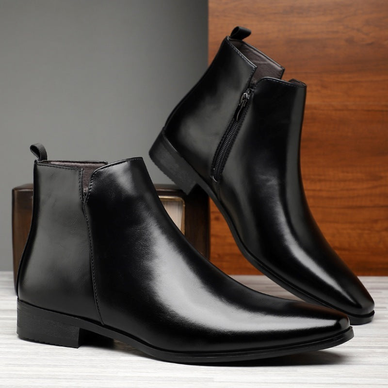 Plus Size High-top Leather Boots Men - DM Otaku Shop