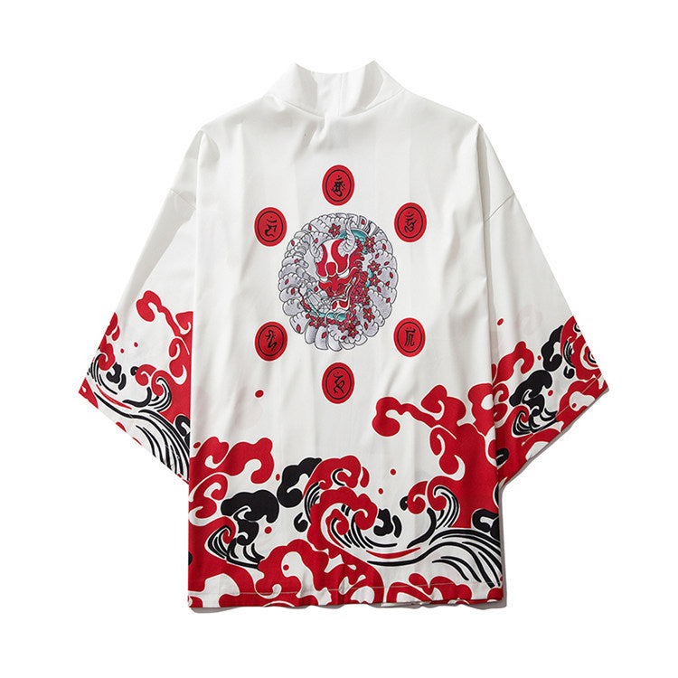 Japanese Ukiyo-e Demon Personality Warrior Harajuku Style Robe - DM Otaku Shop