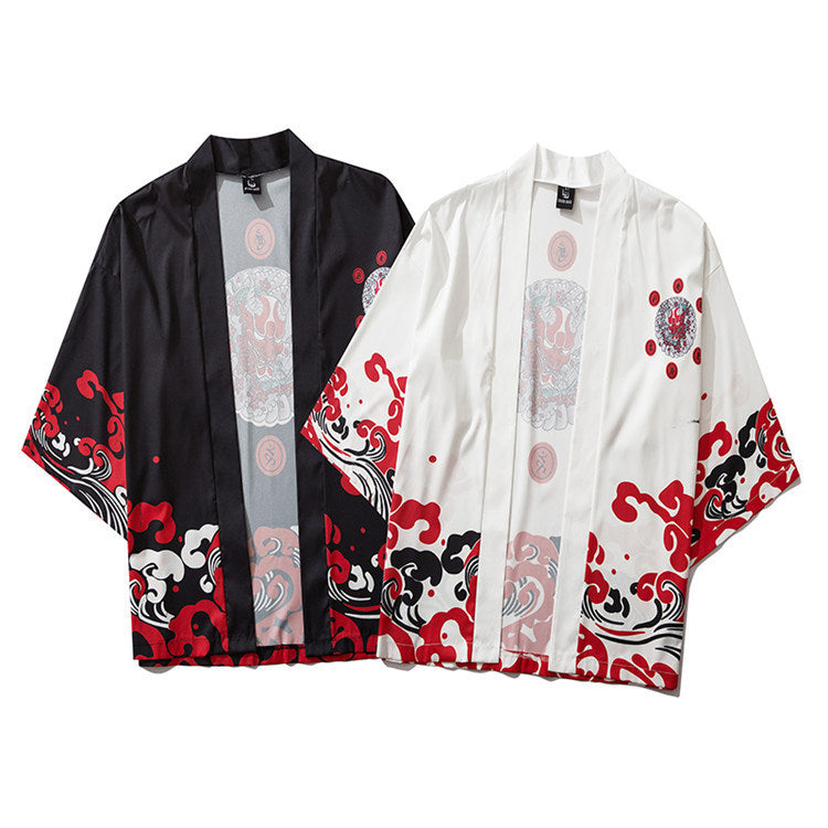 Japanese Ukiyo-e Demon Personality Warrior Harajuku Style Robe - DM Otaku Shop