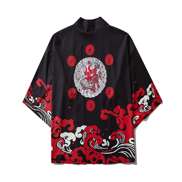 Japanese Ukiyo-e Demon Personality Warrior Harajuku Style Robe - DM Otaku Shop