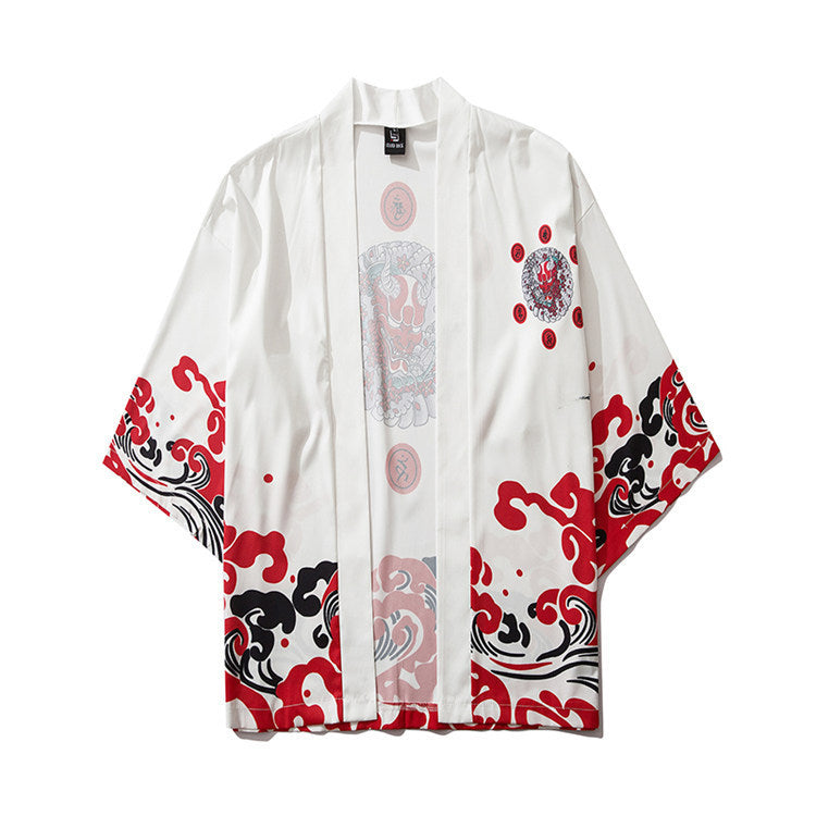 Japanese Ukiyo-e Demon Personality Warrior Harajuku Style Robe - DM Otaku Shop