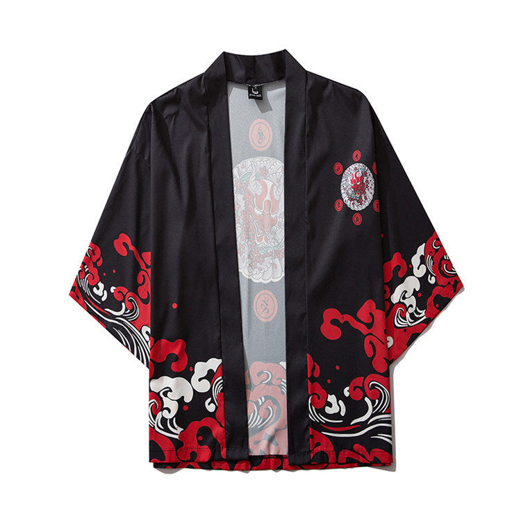 Japanese Ukiyo-e Demon Personality Warrior Harajuku Style Robe - DM Otaku Shop