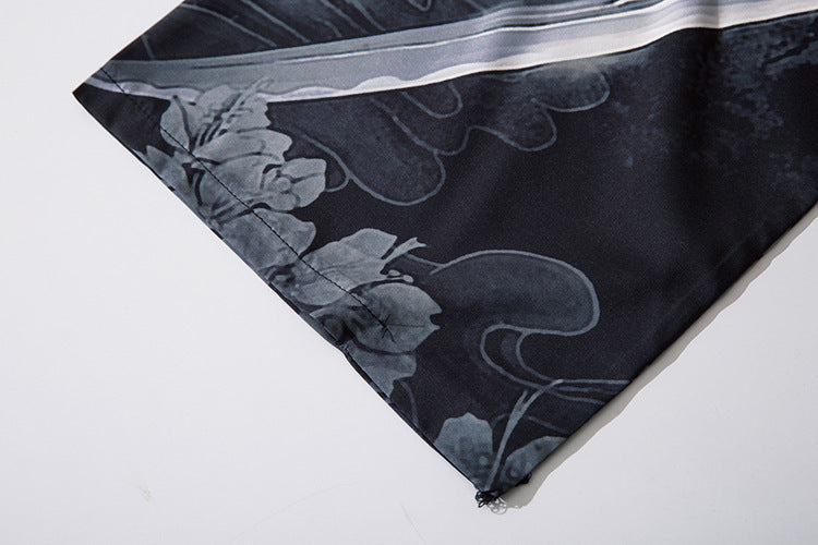 New Style Demon Printing Cardigan Men Cosplay Obi Male Yukata Haori Samurai Traditional Japanese Clothing - DM Otaku Shop