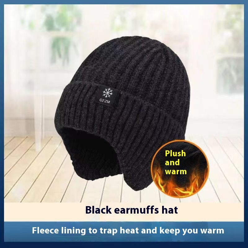 Middle-aged And Elderly People's Hats Men's Winter Warm Wool Hat Ear Protection - DM Otaku Shop