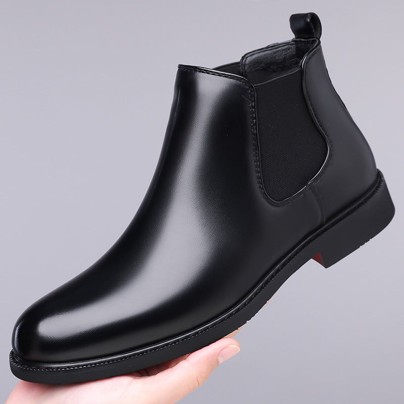 Autumn And Winter Fleece-lined Martin Boots Men's Shoes Cross-border Amazon Wear-resistant Worker Boot Rubber Outdoor Mountaineering Plus Size 38-4 - DM Otaku Shop