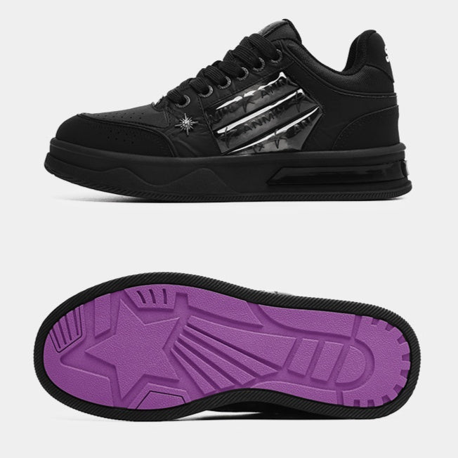 Couple's Black All-match National Fashion Platform Star Pattern Sneakers - DM Otaku Shop
