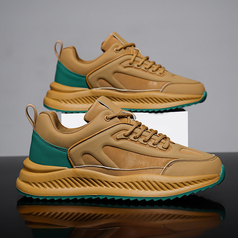 Men's Platform Lightweight Soft Sole Sports Leather Casual Sneakers - DM Otaku Shop