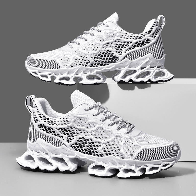 Men's Summer New Breathable Running Shoes Trendy Fashion Platform Fly Woven Mesh Casual - DM Otaku Shop
