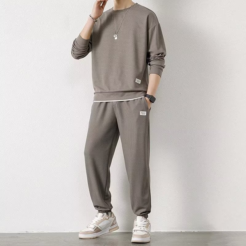 Long-sleeved Sweater Trousers Waffle Leisure Sports Student - DM Otaku Shop